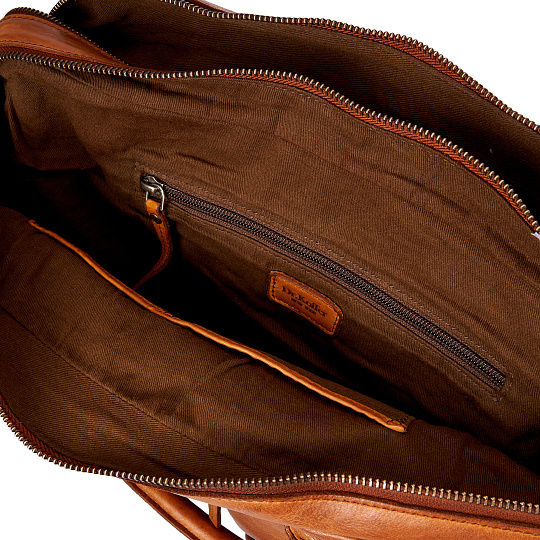 Деловая сумка Dr.Koffer из натуральной кожи коричневая