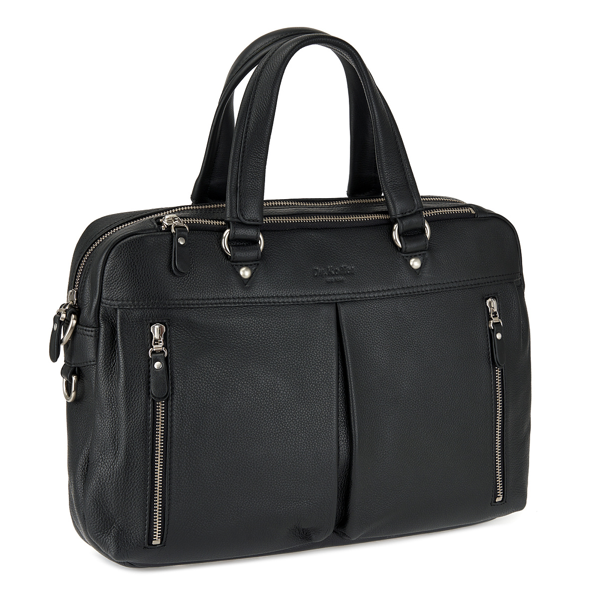 Деловая сумка Dr.Koffer из натуральной кожи черная
