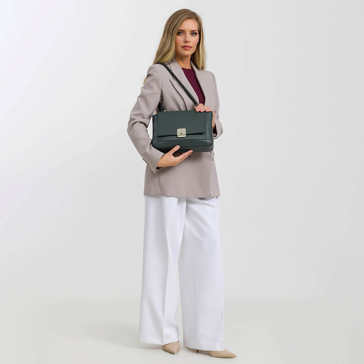 Женская сумка Dr. Koffer из натуральной кожи зеленая