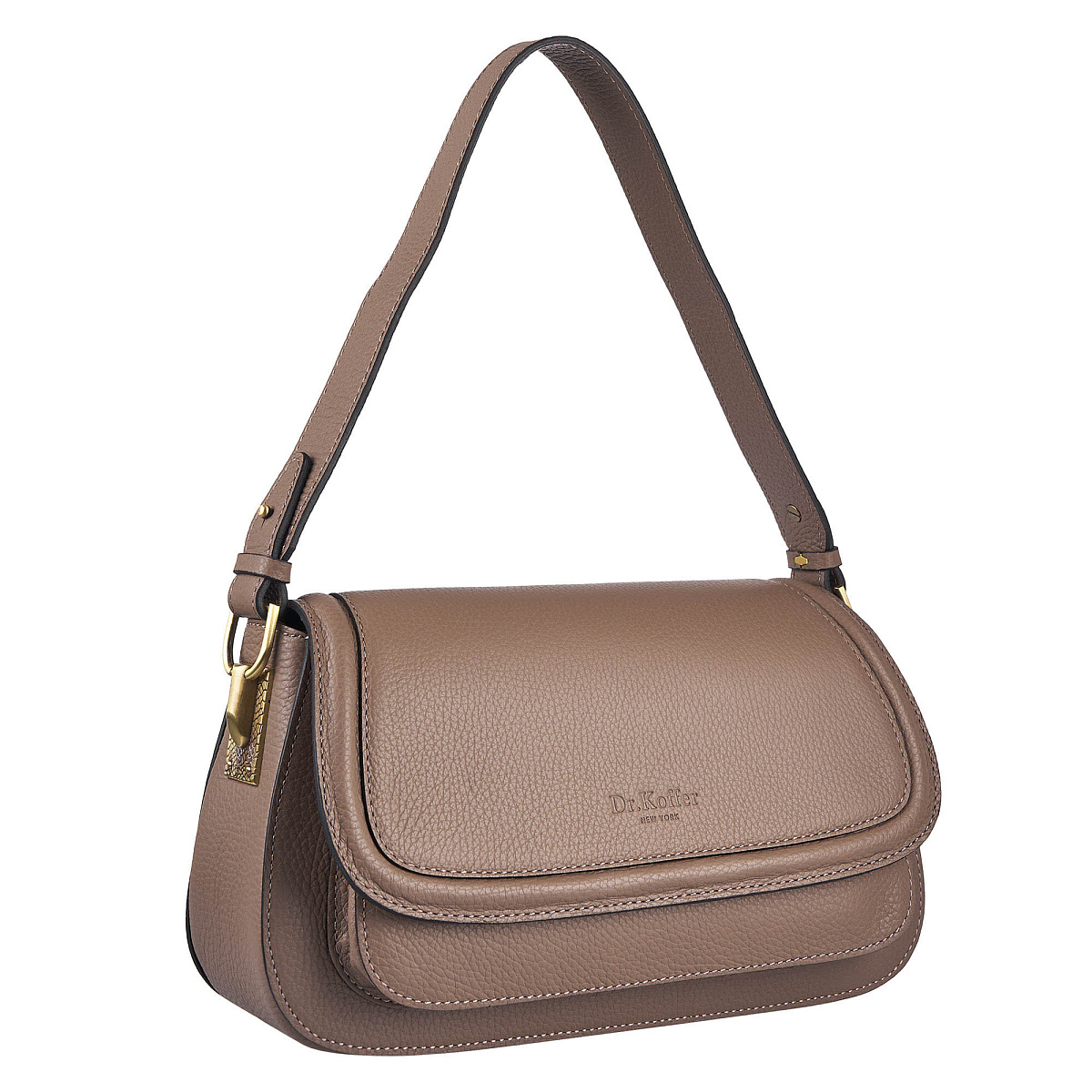 Женская сумка Dr. Koffer из натуральной кожи бежевая