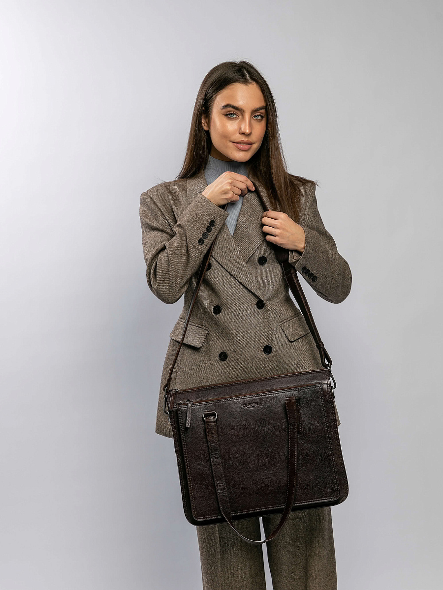 Женская сумка Dr.Koffer из натуральной кожи коричневая