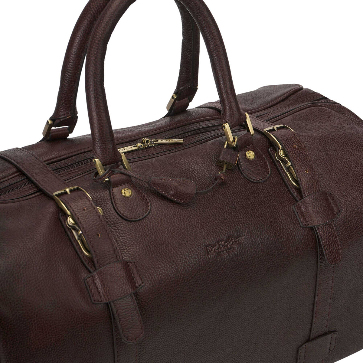 Сумка дорожная Dr.Koffer из натуральной кожи коричневая
