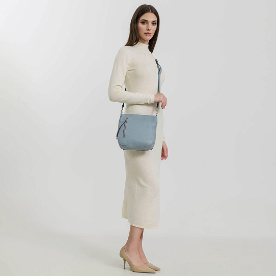 Женская сумка Dr. Koffer из натуральной кожи голубая