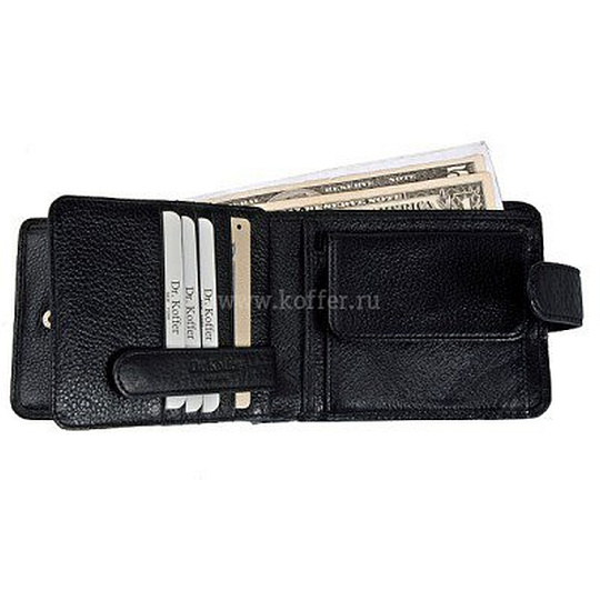 Портмоне Dr.Koffer из натуральной кожи черное