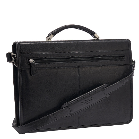 Портфель Dr.Koffer из натуральной кожи черный