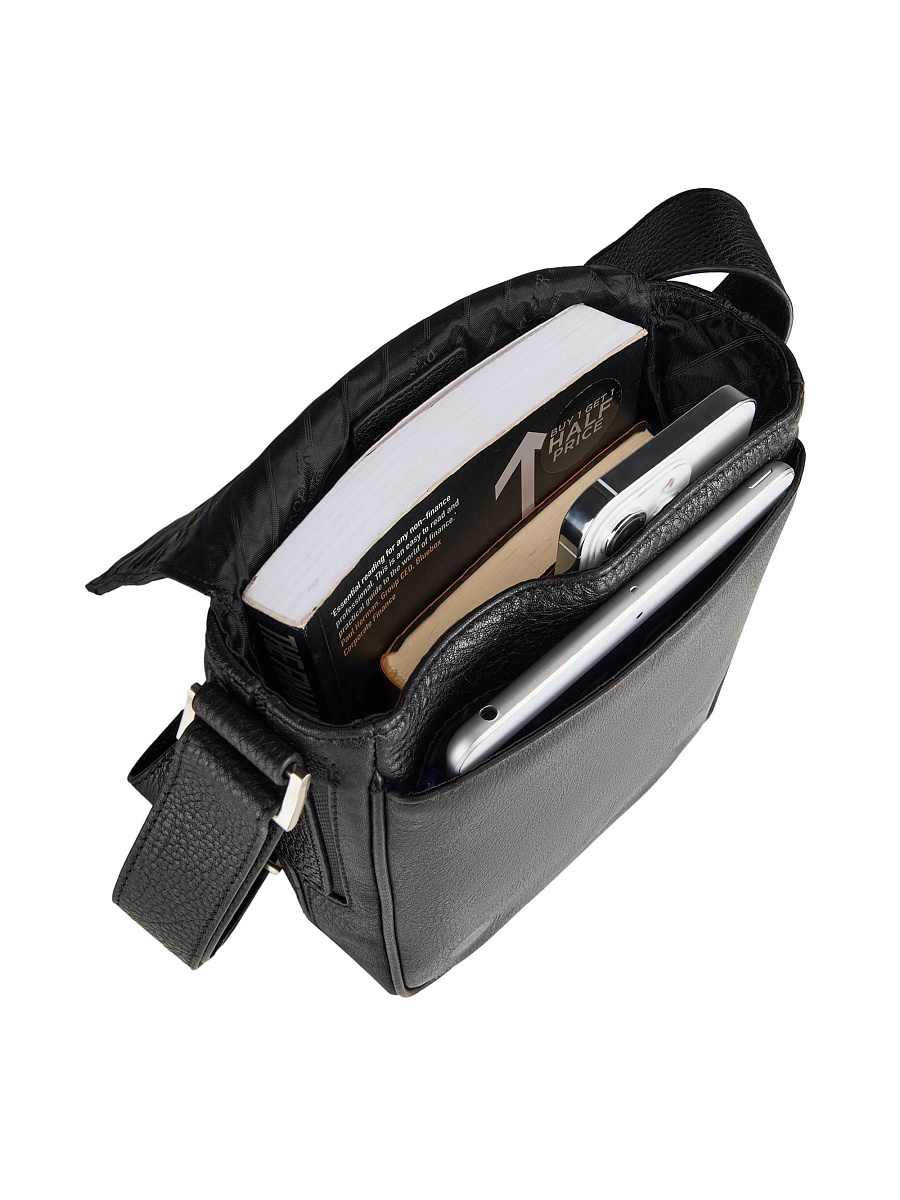 Сумка через плечо Dr.Koffer из натуральной кожи черная