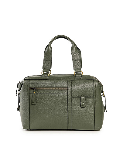 Дорожная сумка Dr. Koffer из натуральной кожи зеленая