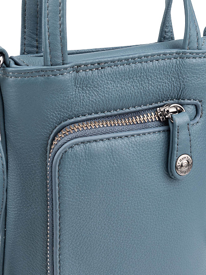 Сумка через плечо Dr.Koffer из натуральной кожи голубая