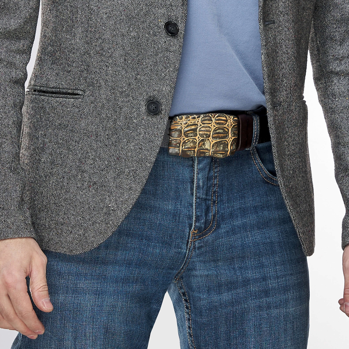 Ремень Dr. Koffer из натуральной кожи коричневый