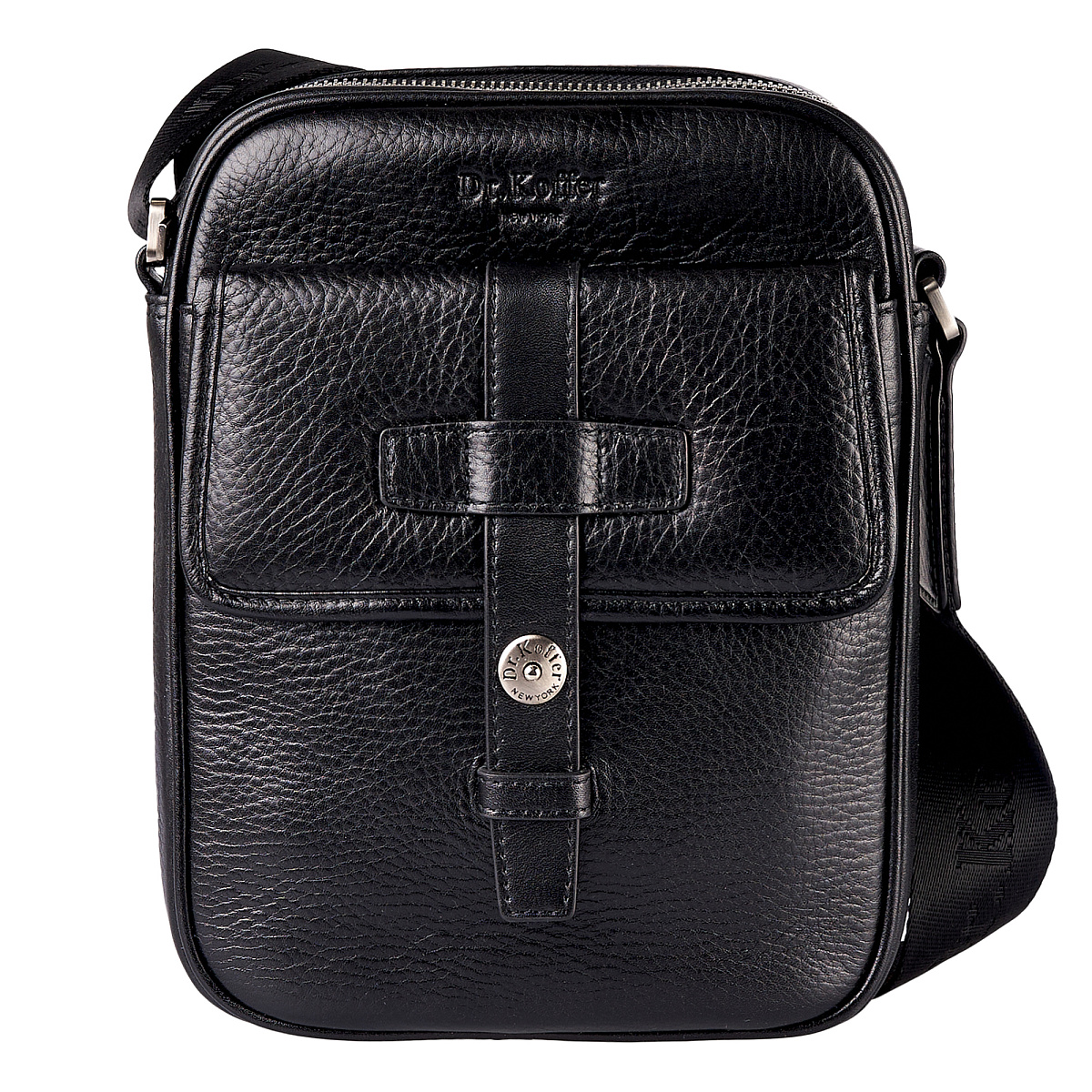 Сумка через плечо Dr.Koffer из натуральной кожи черная