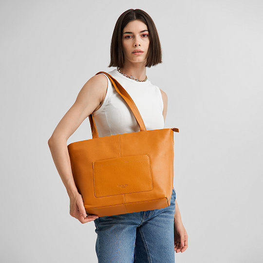 Женская сумка Dr.Koffer из натуральной кожи желтая