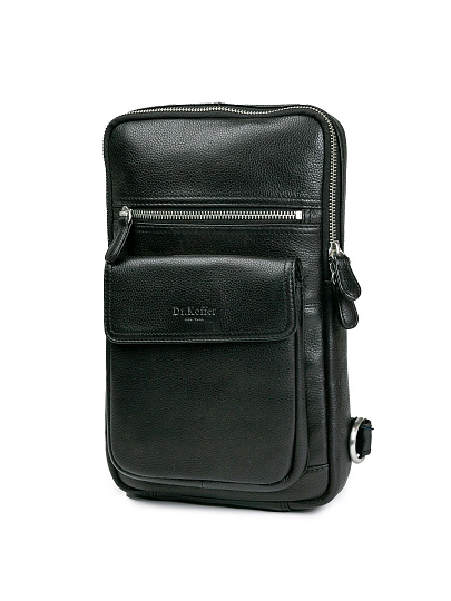 Сумка через плечо Dr.Koffer из натуральной кожи черная