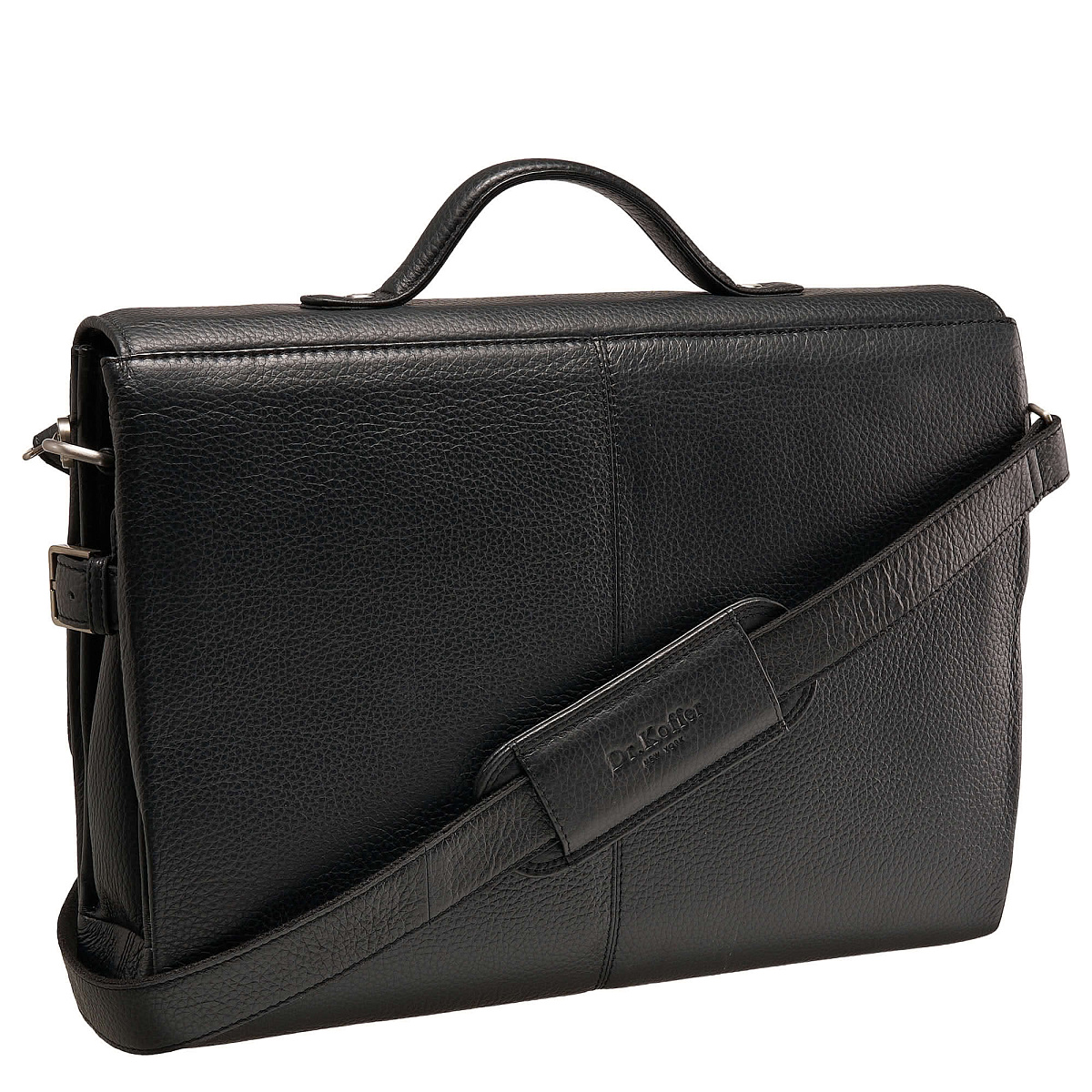 Портфель Dr.Koffer из натуральной кожи черный