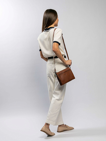 Сумка через плечо Dr.Koffer из натуральной кожи коричневая