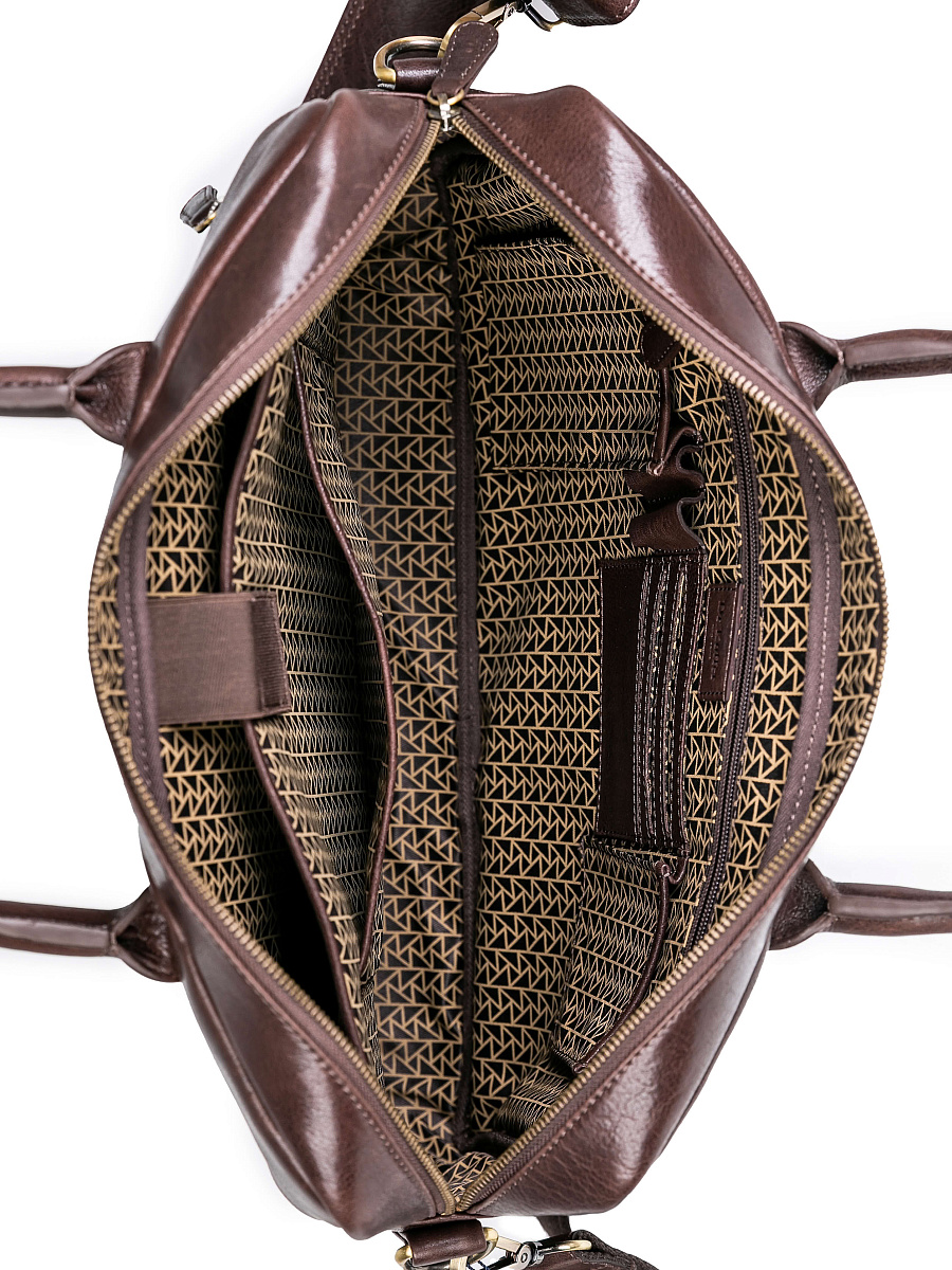 Деловая сумка Dr.Koffer из натуральной кожи темно-коричневая