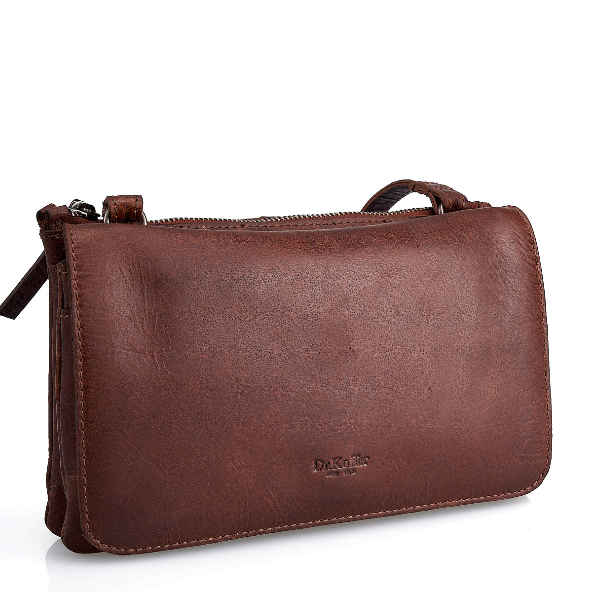 Сумка через плечо Dr.Koffer из натуральной кожи коричневая