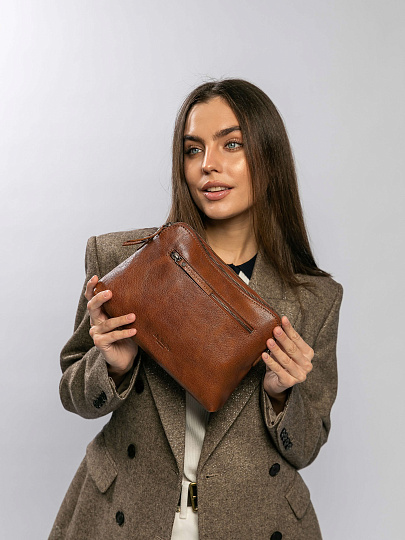 Женская сумка Dr.Koffer из натуральной кожи коричневая