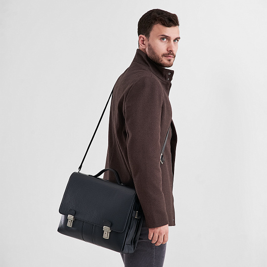 Портфель Dr.Koffer из натуральной кожи черный