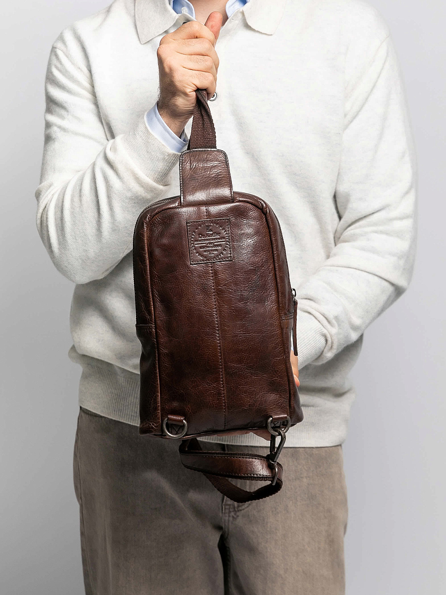 Рюкзак Dr.Koffer из натуральной кожи темно-коричневый