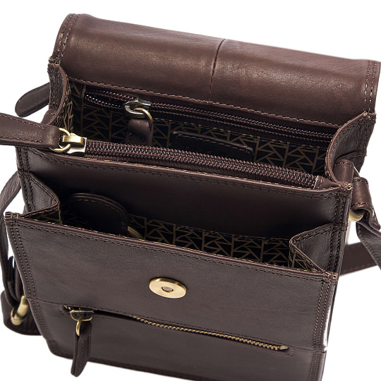 Сумка через плечо Dr.Koffer из натуральной кожи коричневая