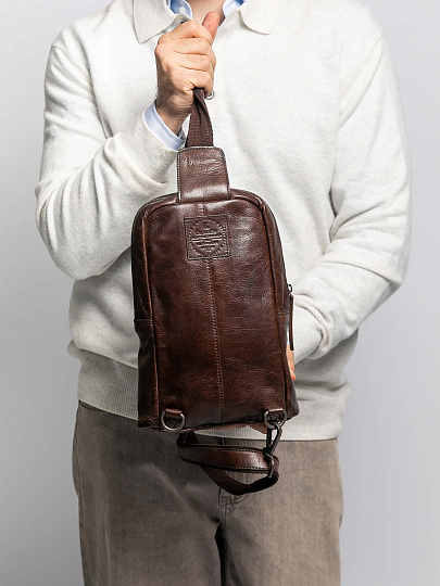 Рюкзак Dr.Koffer из натуральной кожи темно-коричневый