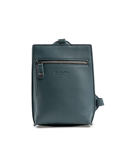 Сумка через плечо Dr.Koffer из натуральной кожи голубая