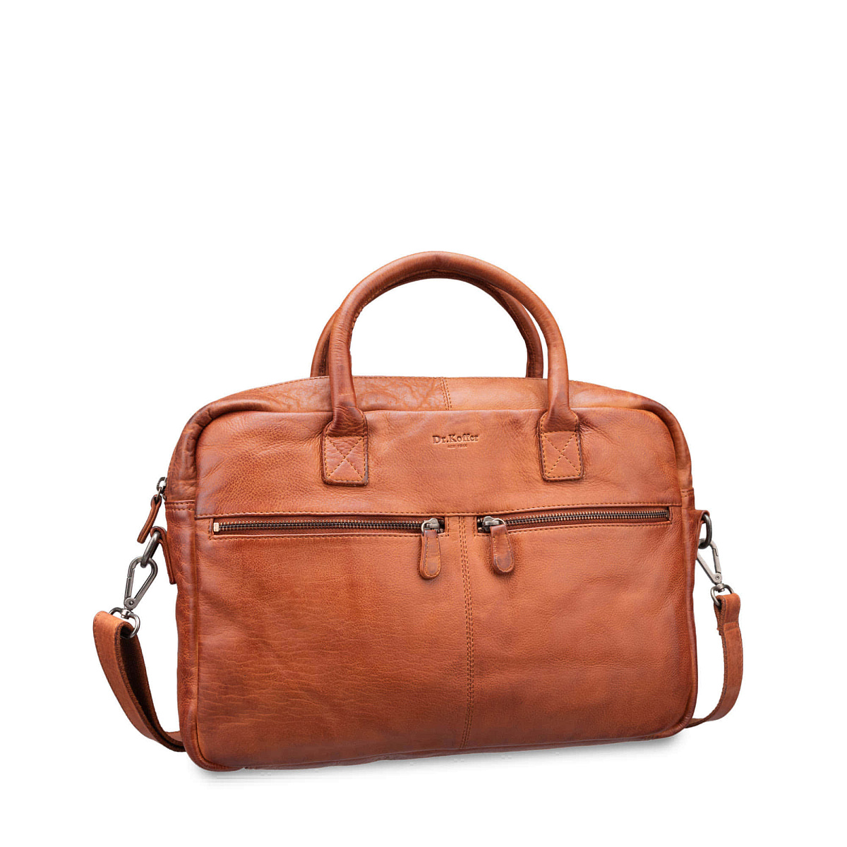 Деловая сумка Dr.Koffer из натуральной кожи коричневая