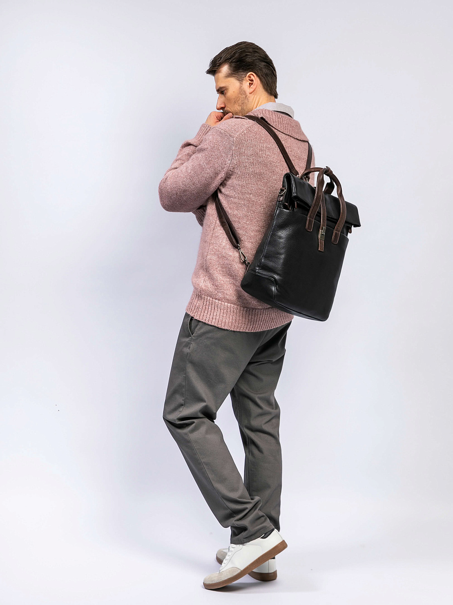 Рюкзак Dr. Koffer из натуральной кожи черный