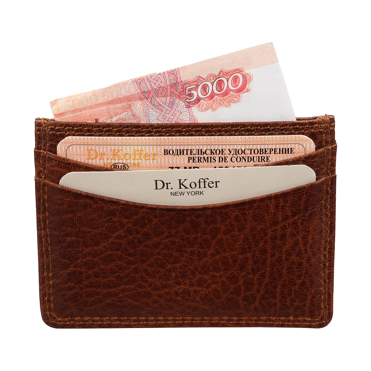 Кредитница Dr.Koffer из натуральной кожи коричневая