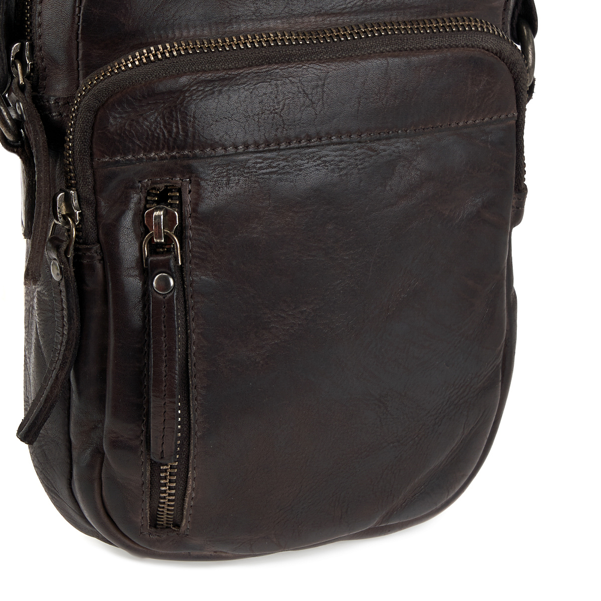 Сумка через плечо Dr.Koffer из натуральной кожи серая