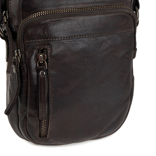 Сумка через плечо Dr.Koffer из натуральной кожи серая