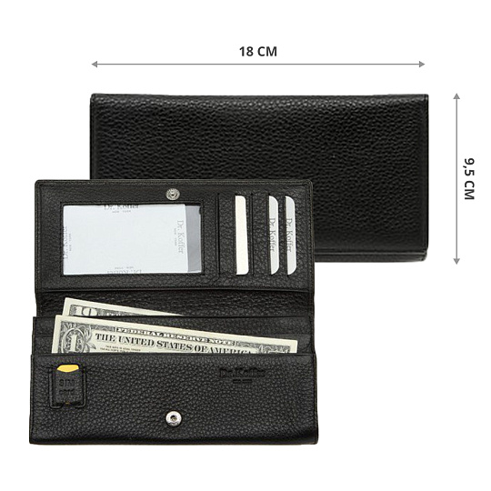 Кошелек Dr.Koffer из натуральной кожи черный