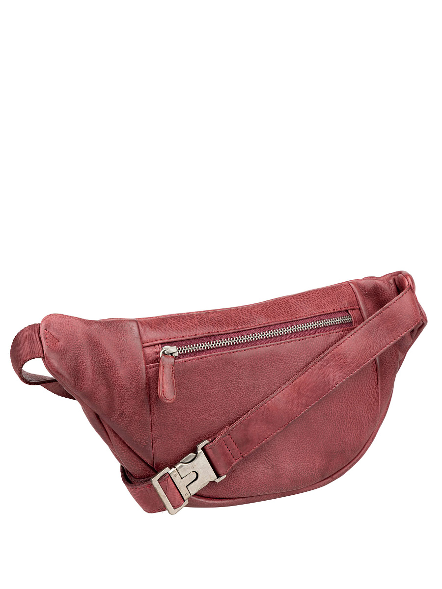 Сумка на пояс Dr. Koffer из натуральной кожи бордовая