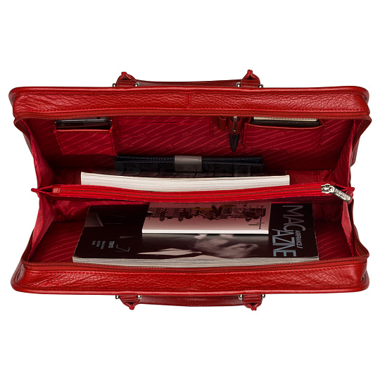 Деловая сумка Dr.Koffer из натуральной кожи красная