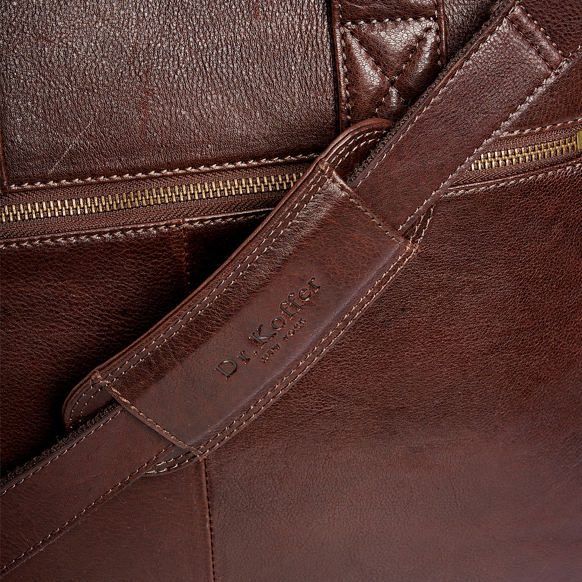 Деловая сумка Dr.Koffer из натуральной кожи темно-коричневая