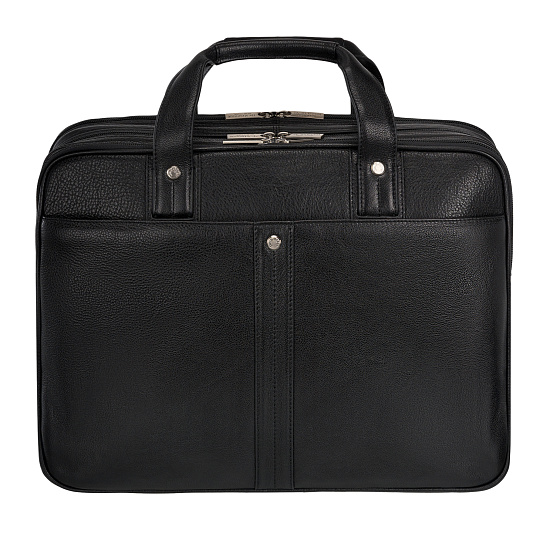 Деловая сумка Dr.Koffer из натуральной кожи черная