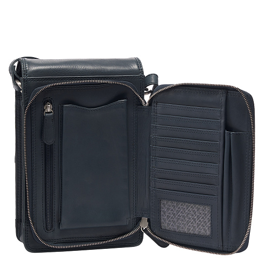 Сумка через плечо Dr.Koffer из натуральной кожи синяя