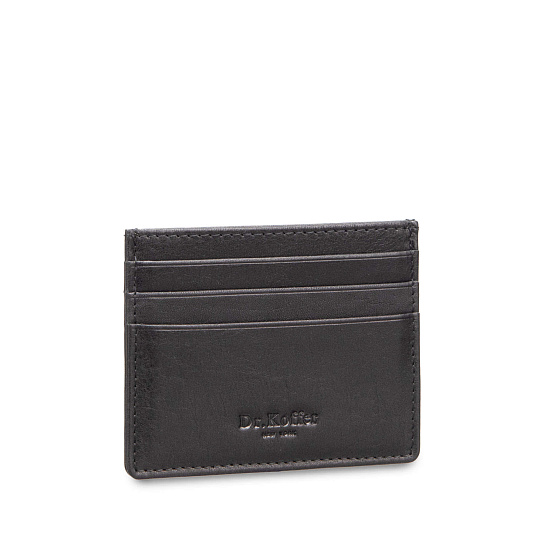Кредитница Dr.Koffer из натуральной кожи черная