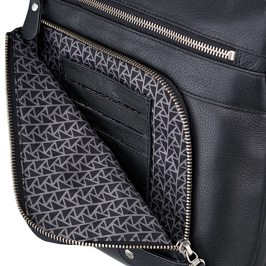 Сумка через плечо Dr.Koffer из натуральной кожи черная