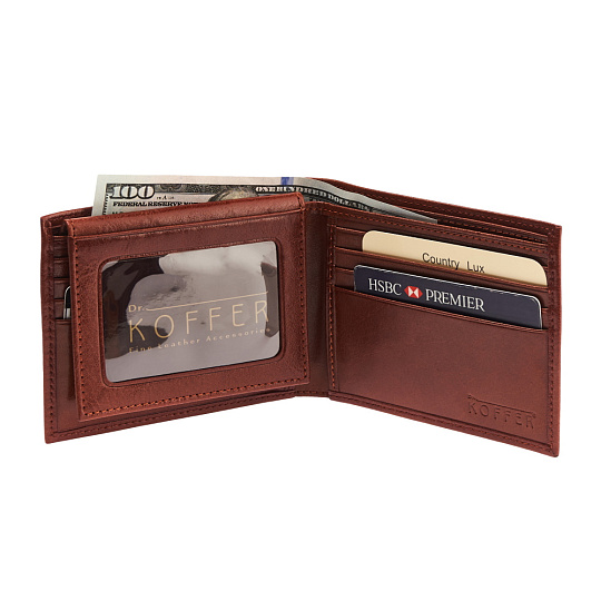 Портмоне Dr.Koffer из натуральной кожи светло-коричневое