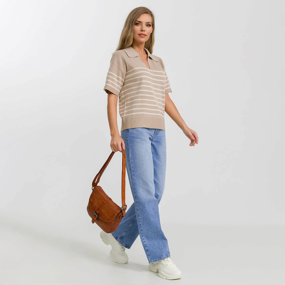 Сумка через плечо Dr.Koffer из натуральной кожи коричневая