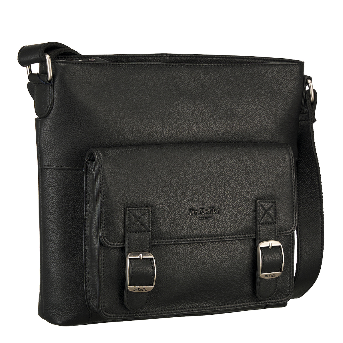 Сумка через плечо Dr.Koffer из натуральной кожи черная