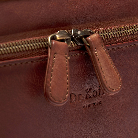 Деловая сумка Dr.Koffer из натуральной кожи коричневая