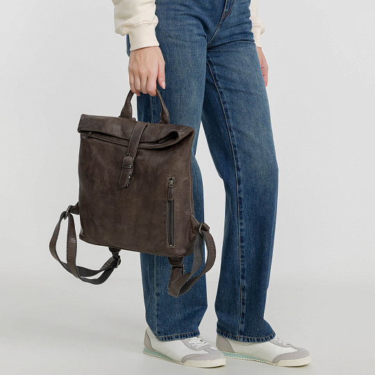 Рюкзак Dr.Koffer из натуральной кожи серый