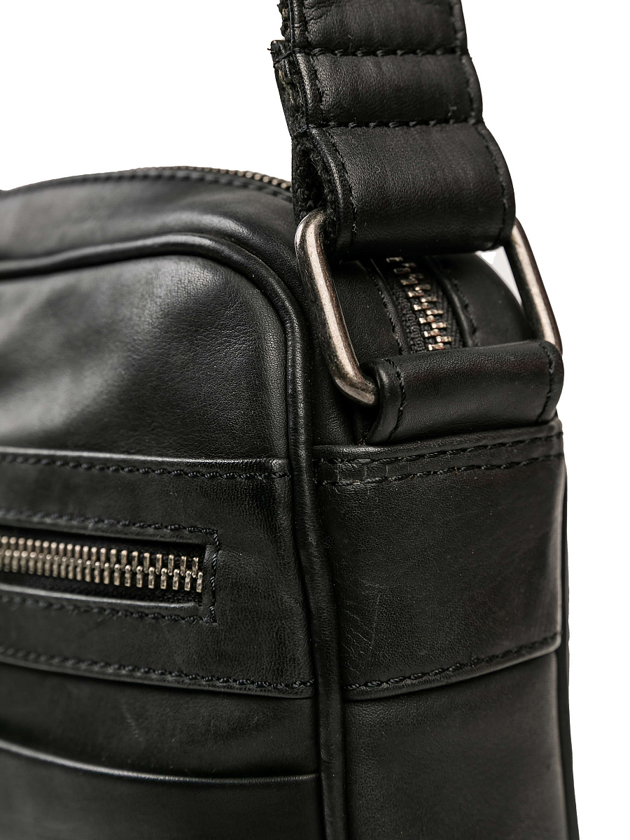 Сумка через плечо Dr.Koffer из натуральной кожи черная