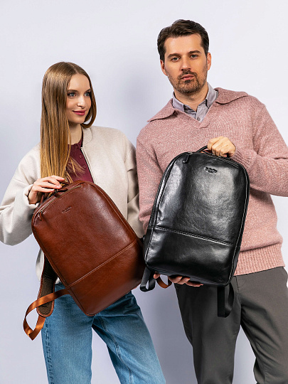 Рюкзак Dr. Koffer из натуральной кожи черный