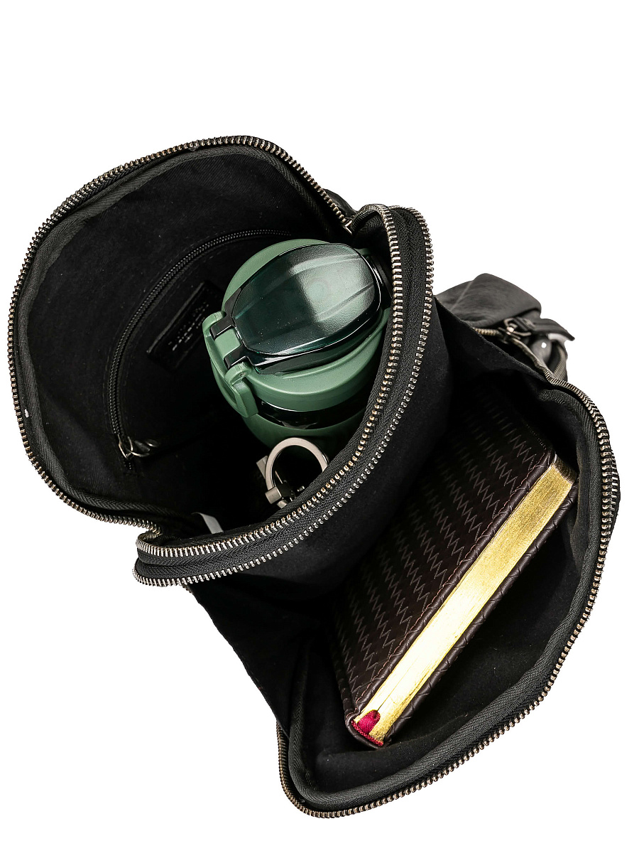 Сумка через плечо Dr.Koffer из натуральной кожи черная