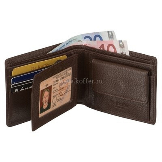 Портмоне Dr.Koffer из натуральной кожи коричневое