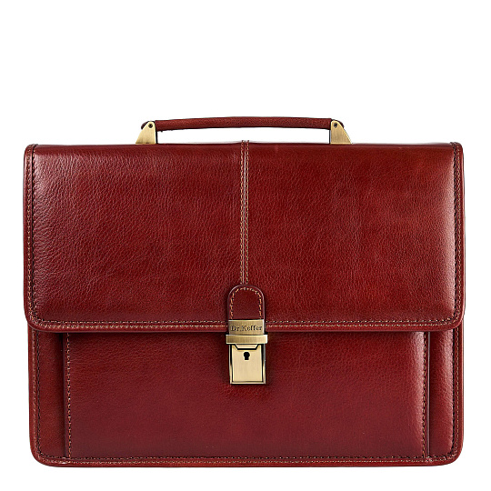 Портфель Dr.Koffer из натуральной кожи светло-коричневый