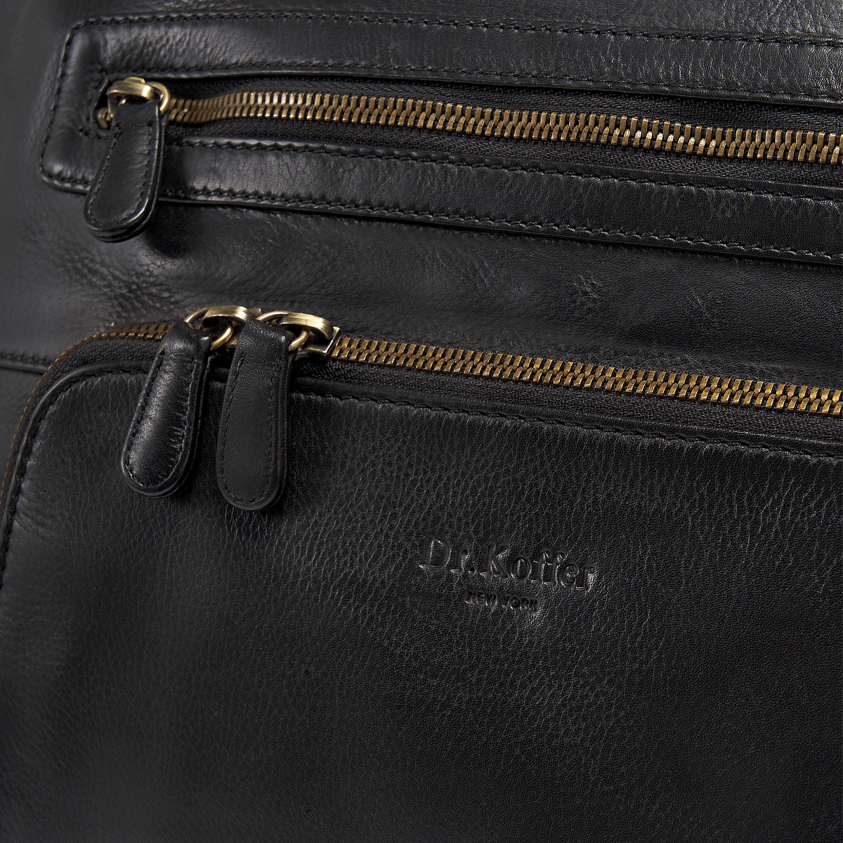 Деловая сумка Dr.Koffer из натуральной кожи черная